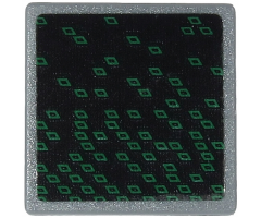 Road Sign 2 x 2 Square with Open O Clip with Dark Green Rhombuses on Black Background Pattern (Sticker) - Set 71712