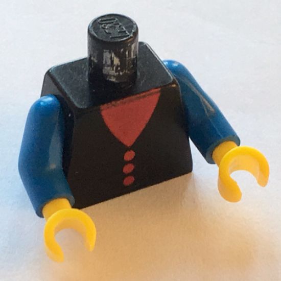 Torso Red V-Neck and Buttons Pattern / Blue Arms / Yellow Hands