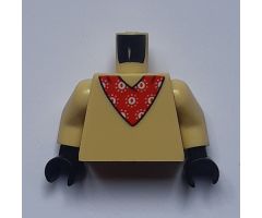 Torso with Red Bandana, White Pattern and Tail on Back Pattern / Tan Arms / Black Hands