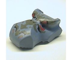 Animal, Body Part Dinosaur Head Tyrannosaurus rex, Jaw Top, Set 6720 Pattern - Dark Gray and Red