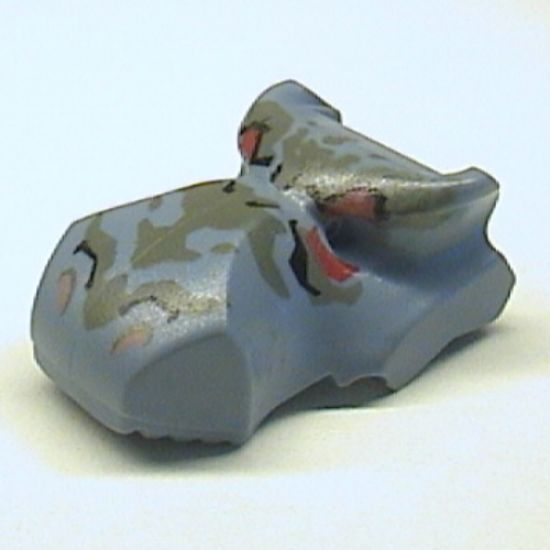 Animal, Body Part Dinosaur Head Tyrannosaurus rex, Jaw Top, Set 6720 Pattern - Dark Gray and Red