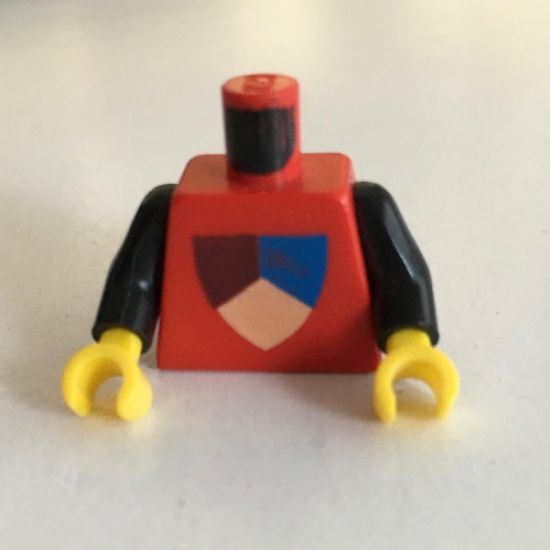 Torso Castle Classic Shield Tri-Colored Pattern / Black Arms / Yellow Hands