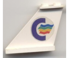 Tail 4 x 1 x 3 with Color Line Logo Pattern on Left Side (Sticker) - Set 1955