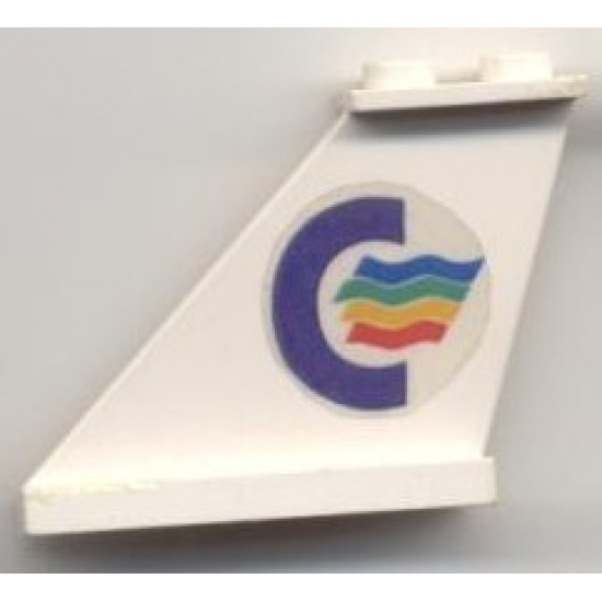 Tail 4 x 1 x 3 with Color Line Logo Pattern on Left Side (Sticker) - Set 1955