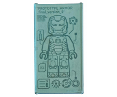 Glass for Window 1 x 4 x 6 with Iron Man Armor 'PROTOTYPE_ARMOR _final_version_2' Pattern (Sticker) - Set 76167