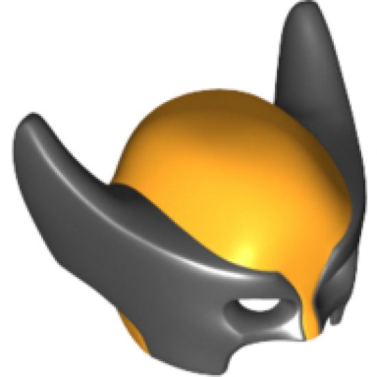 Minifigure, Headgear Mask Wolverine with Black Pointed Sides Pattern