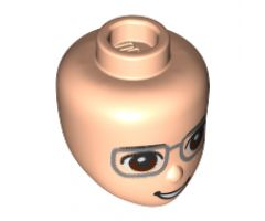 Mini Doll, Head Friends Male with Brown Eyes, Silver Glasses and Open Smile Pattern