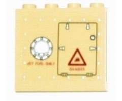 Panel 1 x 4 x 3 - Hollow Studs with 'JET FUEL ONLY' and 'DANGER' Pattern, Left Side (Sticker) - Sets 7298 / 7477