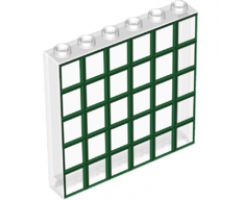 Panel 1 x 6 x 5 with Green and Dark Green Window Pane Pattern