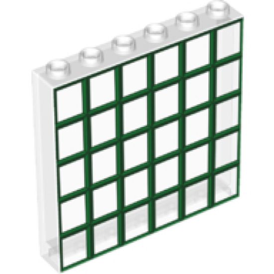 Panel 1 x 6 x 5 with Green and Dark Green Window Pane Pattern