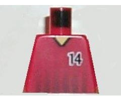 Torso Soccer Black Fading Stripes and No. 14 Front and Back Pattern