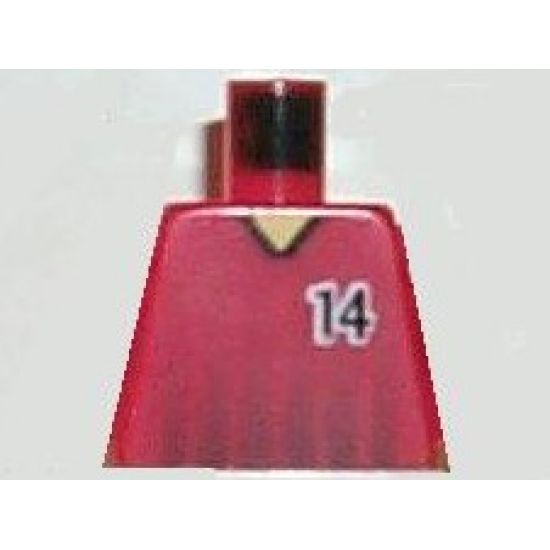 Torso Soccer Black Fading Stripes and No. 14 Front and Back Pattern