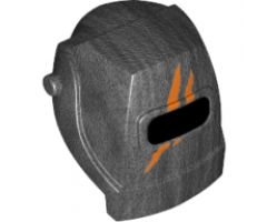 Minifigure, Headgear Helmet Welding with Orange Claw Marks Pattern
