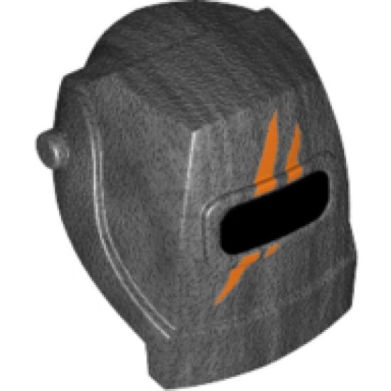 Minifigure, Headgear Helmet Welding with Orange Claw Marks Pattern