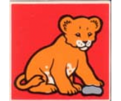 Duplo, Tile 2 x 2 x 1 with Lion Mosaic Picture 16 Pattern (Set 1019)