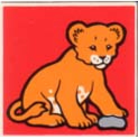 Duplo, Tile 2 x 2 x 1 with Lion Mosaic Picture 16 Pattern (Set 1019)