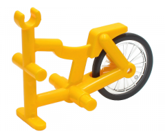 Riding Cycle Tricycle Frame with Trans-Clear Wheel Bicycle with Fixed Black Hard Rubber Tire (1-Piece Wheel) (50015 / 92851c01)