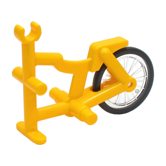 Riding Cycle Tricycle Frame with Trans-Clear Wheel Bicycle with Fixed Black Hard Rubber Tire (1-Piece Wheel) (50015 / 92851c01)