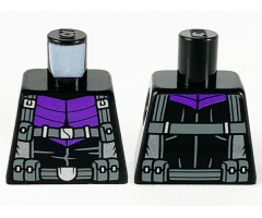 Torso Armor, Dark Purple Panels, Dark Bluish Gray Suspenders and Belts with Silver Buckles Pattern