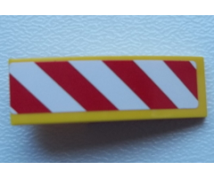 Slope, Curved 3 x 1 with Red and White Danger Stripes Pattern Model Right Side (Sticker) - Set 60076
