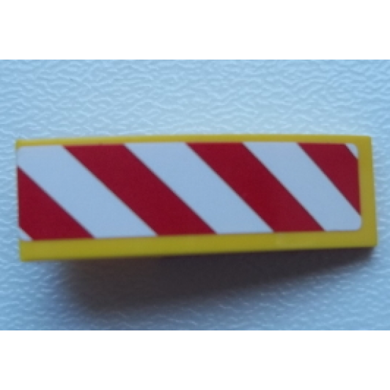Slope, Curved 3 x 1 with Red and White Danger Stripes Pattern Model Right Side (Sticker) - Set 60076