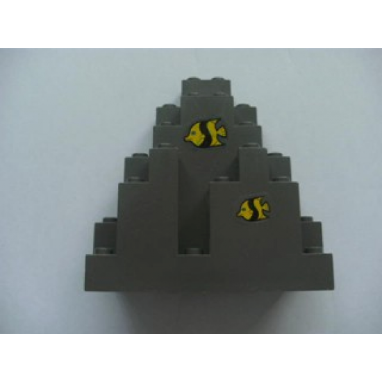 Rock Panel 3 x 8 x 7 Triangular (LURP) with 2 Fish Pattern (Stickers) - Set 6559
