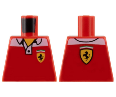 Torso Speed Champions Polo Shirt with Ferrari Logo on Front and Back Pattern