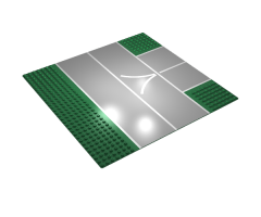 Baseplate, Road 32 x 32 7-Stud T Intersection with Runway 'V' Narrow Pattern