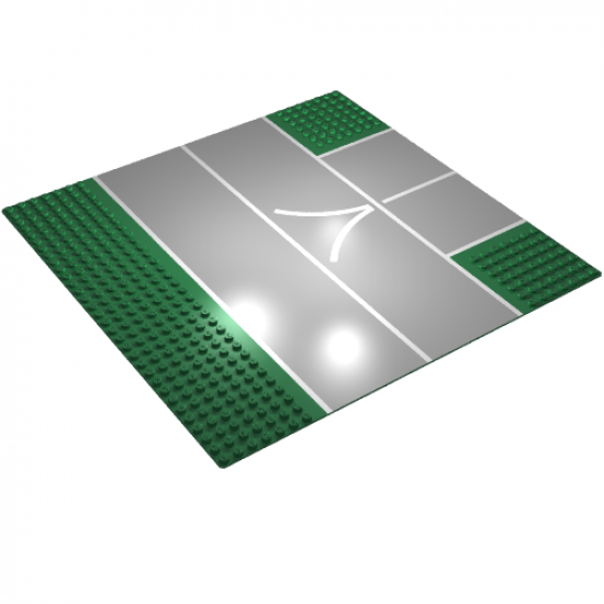 Baseplate, Road 32 x 32 7-Stud T Intersection with Runway 'V' Narrow Pattern