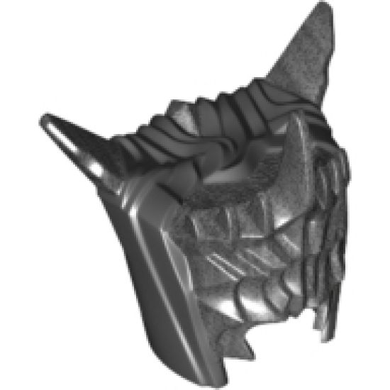 Minifigure, Headgear Helmet Spiked with Hood Black Pattern
