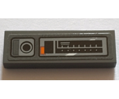 Tile 1 x 3 with Control Panel and Black Button Pattern Model Left Side (Sticker) - Set 75144