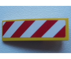 Slope, Curved 3 x 1 with Red and White Danger Stripes Pattern Model Left Side (Sticker) - Set 60076