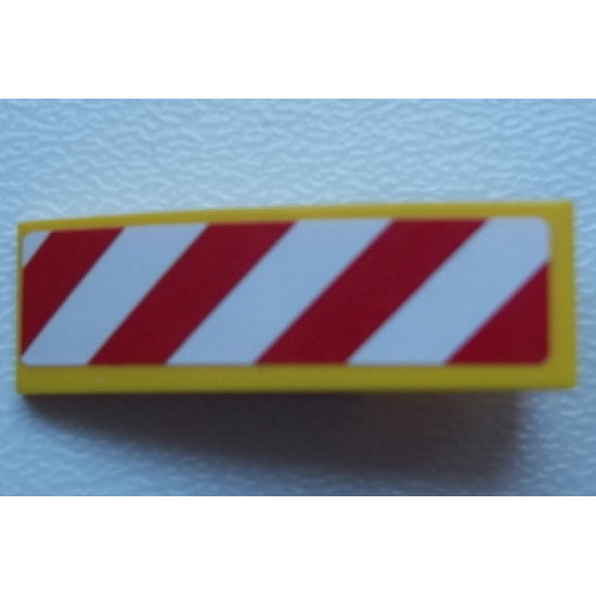 Slope, Curved 3 x 1 with Red and White Danger Stripes Pattern Model Left Side (Sticker) - Set 60076