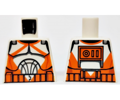 Torso SW Armor Clone Trooper with Orange Markings Pattern (Clone Wars)