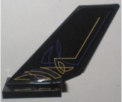 Tail Shuttle with Purple and Gold Geometric Lines Pattern on Left Side (Sticker) - Set 5984