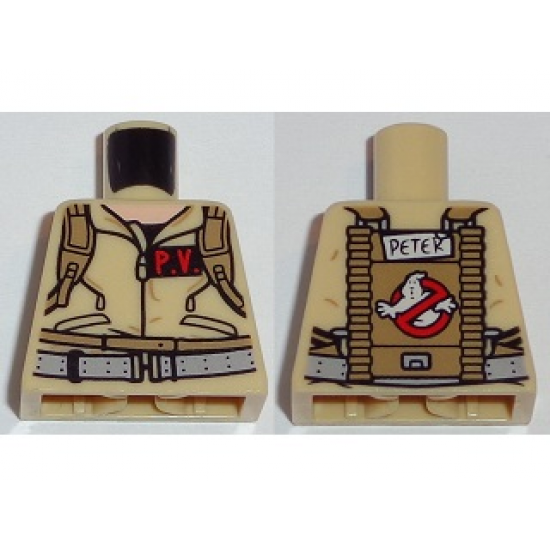 Torso Ghostbusters Jumpsuit with 'P.V.' ID Badge and 'PETER' on Reverse Pattern