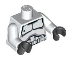Torso SW Armor Clone Trooper Black Belt and Gray Neckline Pattern / White Arms / Black Hands