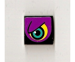 Tile 2 x 2 with Purple Eye Left Pattern (Sticker) - Set 8257
