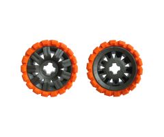 Wheel & Tire Assembly 60 x 34 with Orange Tire 81 x 40 Balloon Offset Tread