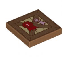 Tile 2 x 2 with Wooden Fence and Red 1st Place Ribbon Pattern