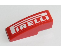 Slope, Curved 3 x 1 with White 'PIRELLI' on Red Background Pattern (Sticker) - Set 8143