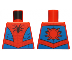 Torso Spider-Man Costume 10 Black Spider, Dark Red Webbing, Blue Vest and Belt Pattern