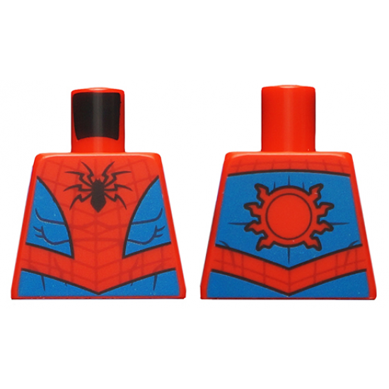 Torso Spider-Man Costume 10 Black Spider, Dark Red Webbing, Blue Vest and Belt Pattern