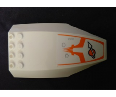 Windscreen 10 x 6 x 2 Curved with Orange Modified Classic Space Logo and Trim (Hypersonic Operations Aircraft) Pattern (Sticker) - Set 7644