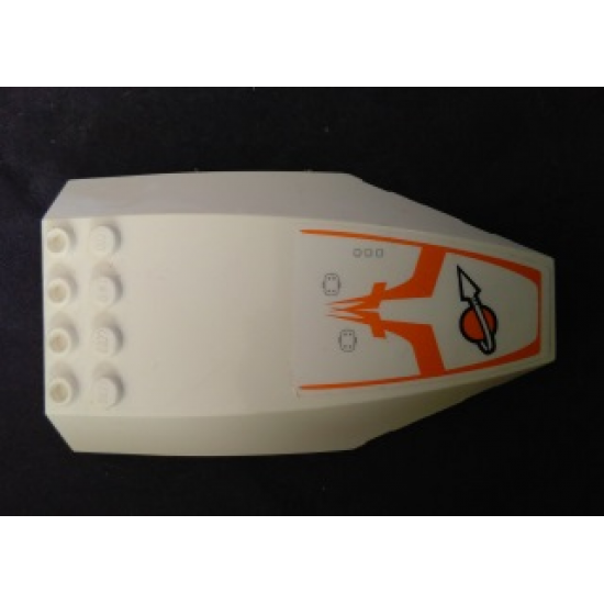 Windscreen 10 x 6 x 2 Curved with Orange Modified Classic Space Logo and Trim (Hypersonic Operations Aircraft) Pattern (Sticker) - Set 7644
