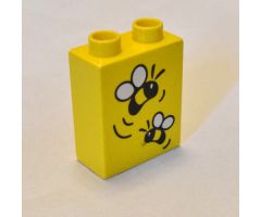 Duplo, Brick 1 x 2 x 2 with Two Bees Pattern