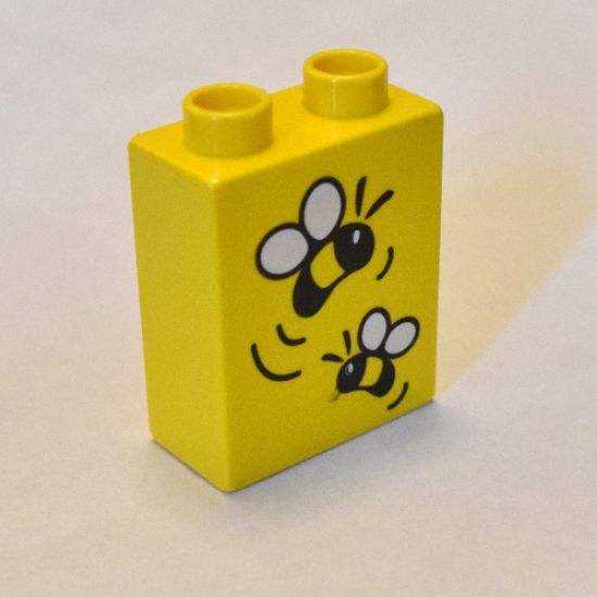 Duplo, Brick 1 x 2 x 2 with Two Bees Pattern