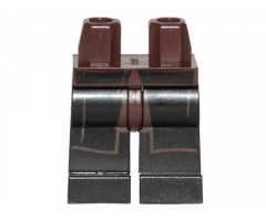 Hips and Black Legs with SW Jedi Robe with Dark Brown Border of Coattails Pattern