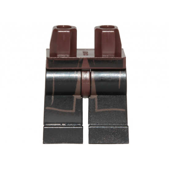 Hips and Black Legs with SW Jedi Robe with Dark Brown Border of Coattails Pattern