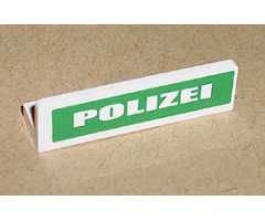 Panel 1 x 4 x 1 with White 'POLIZEI' on Green Background Pattern (Sticker) - Set 7236-1